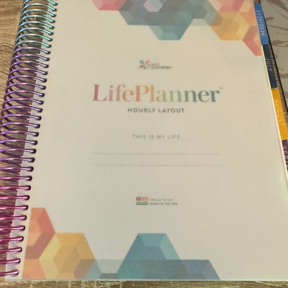Hourly Lifeplanner - Erin Condren - July 2025-June 2026